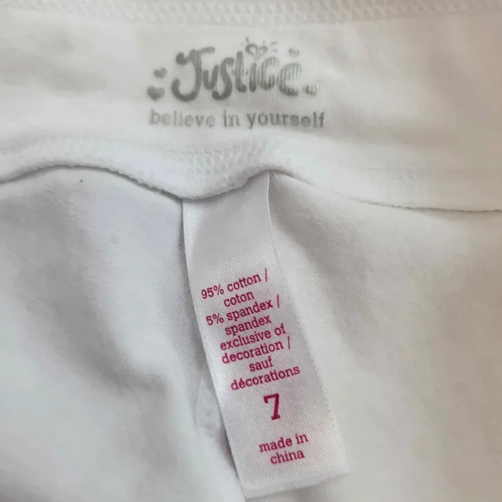 Justice white Bermuda leggings 7
